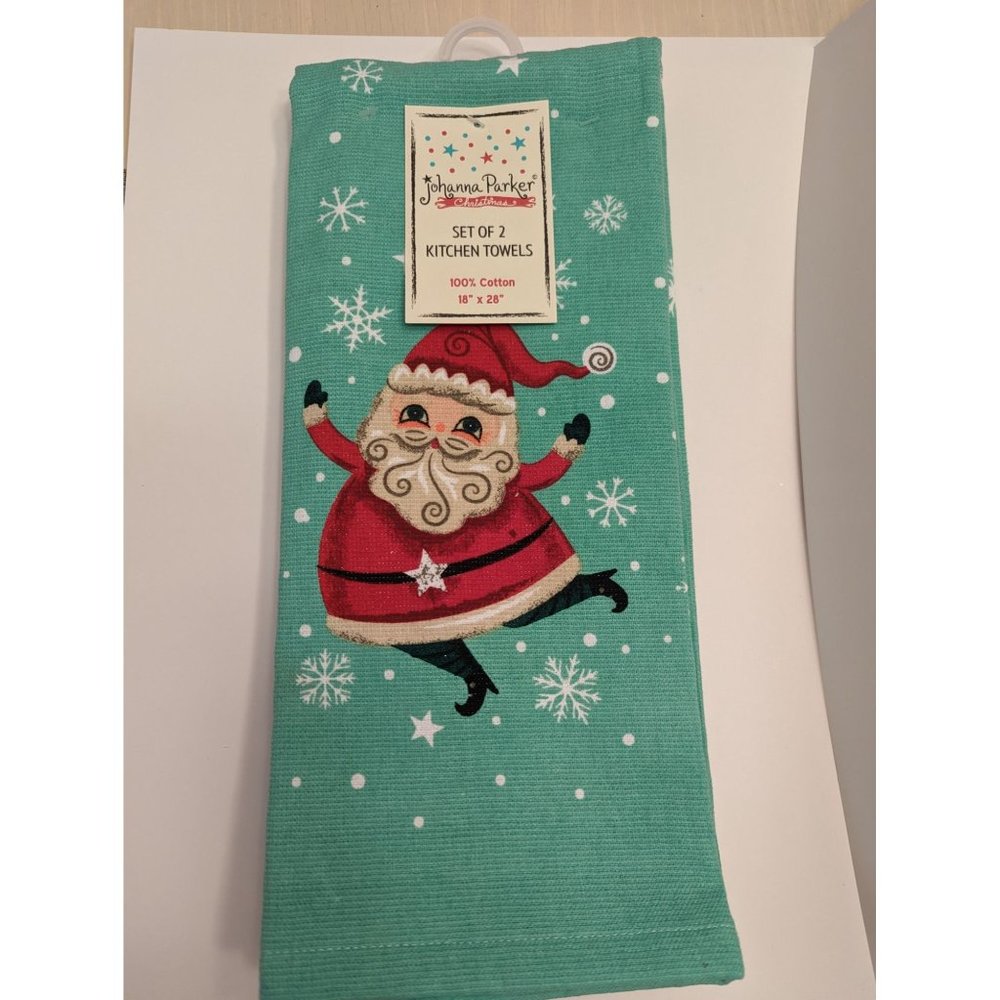 Johanna Parker Santa Set of 2 Kitchen Towels